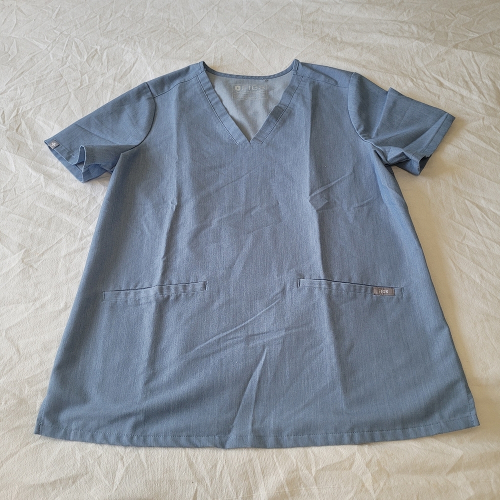 Figs Casma V Neck 3 Pocket Scrub Top Womens Medium Medical Dental Nurse